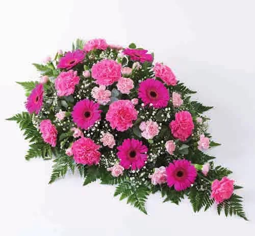Carnation and germini teardrop spray, pink, from our sprays