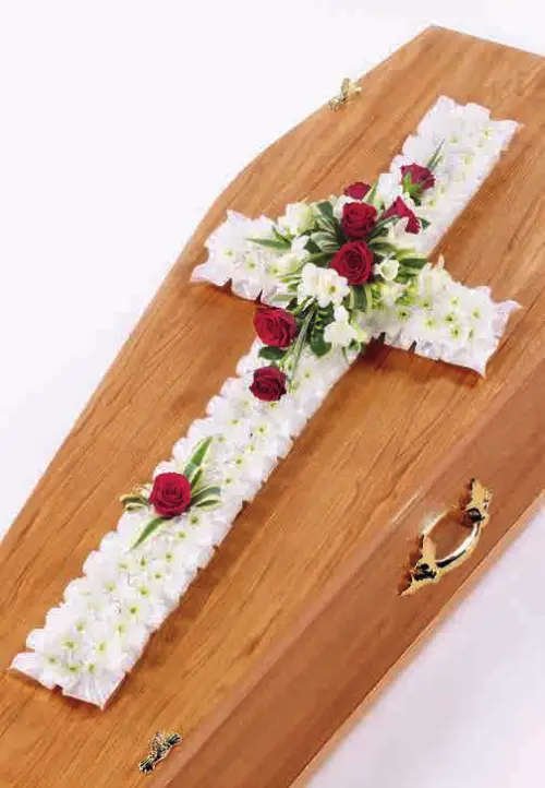 Classic cross, red and white, from our crosses