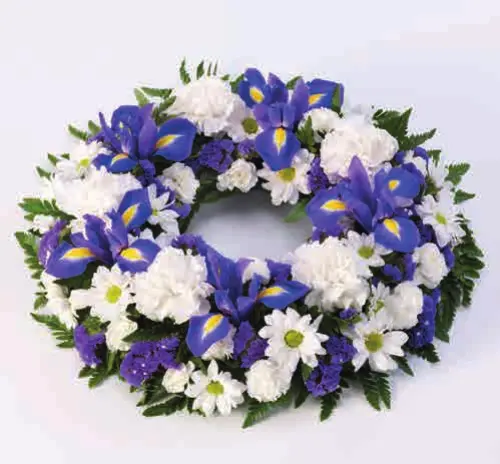 Classic wreath, blue and white, from our wreaths