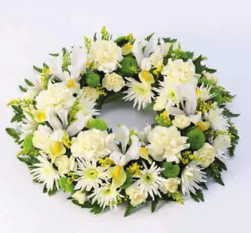 Classic wreath, yellow and cream, from our wreaths