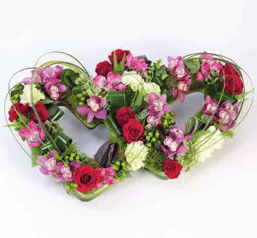Double heart tribute, mixed, from our hearts