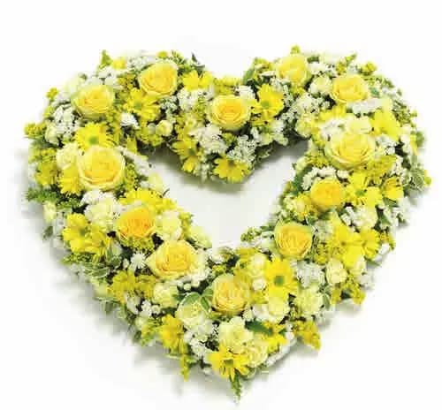 Open heart, yellow and white, from our hearts