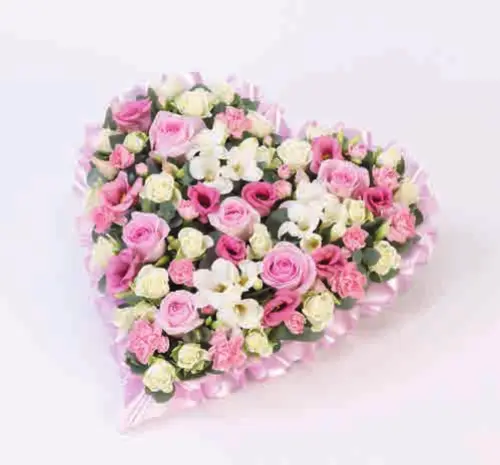 Pastel heart, pink and white, from our hearts