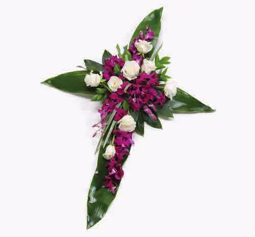 Rose and aspidistra cross, from our crosses