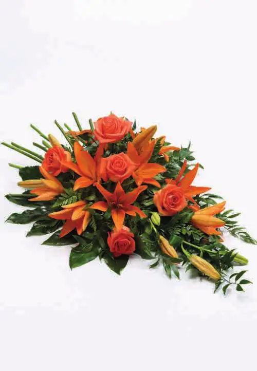 Rose and lily spray, orange, from our sprays