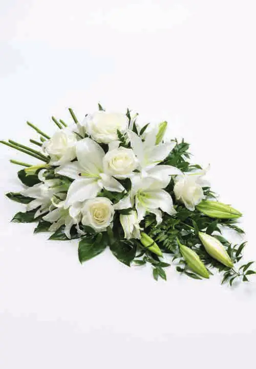 Rose and lily spray, white, from our sprays