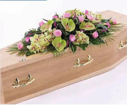 Rose, orchid and calla lily coffin spray, from our coffin sprays and garlands